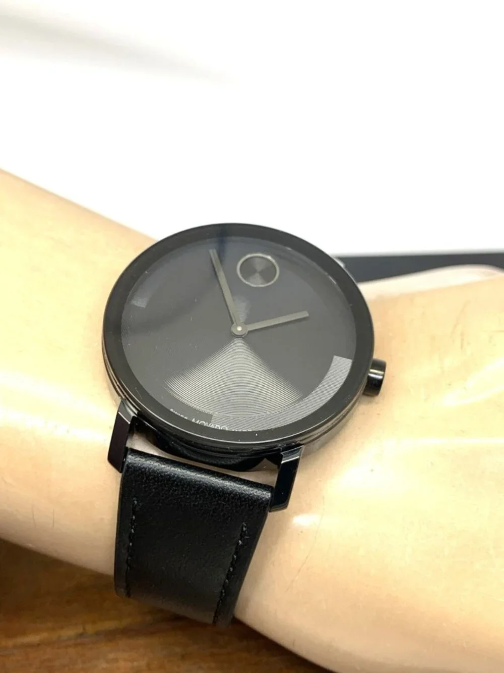 Movado Men's Watch 3601123 Bold Evolution Swiss Quartz Black Dial Leather Band